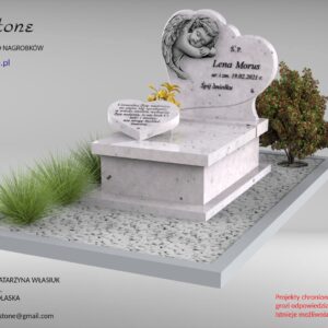 Nagrobek dziecięcy biały z aniołkiem