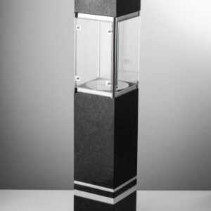 lampion wysoki z granitu i stali nierdzewnej