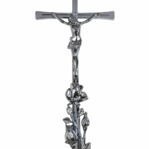 krzyż srebrny z róża