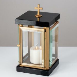 lampion na nagrobek złoty