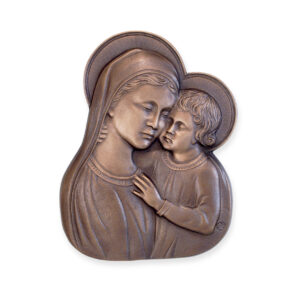 Matka Boża z dzieciątkiem ozdoby z brązu
