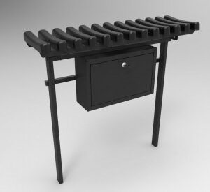 ławka cemnatrna ze skrzynką