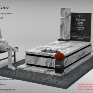 Nagrobek z czarnymi wstawkami