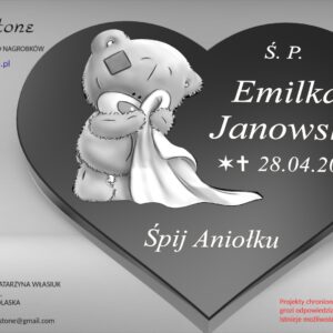 serce granitowe z nóżką