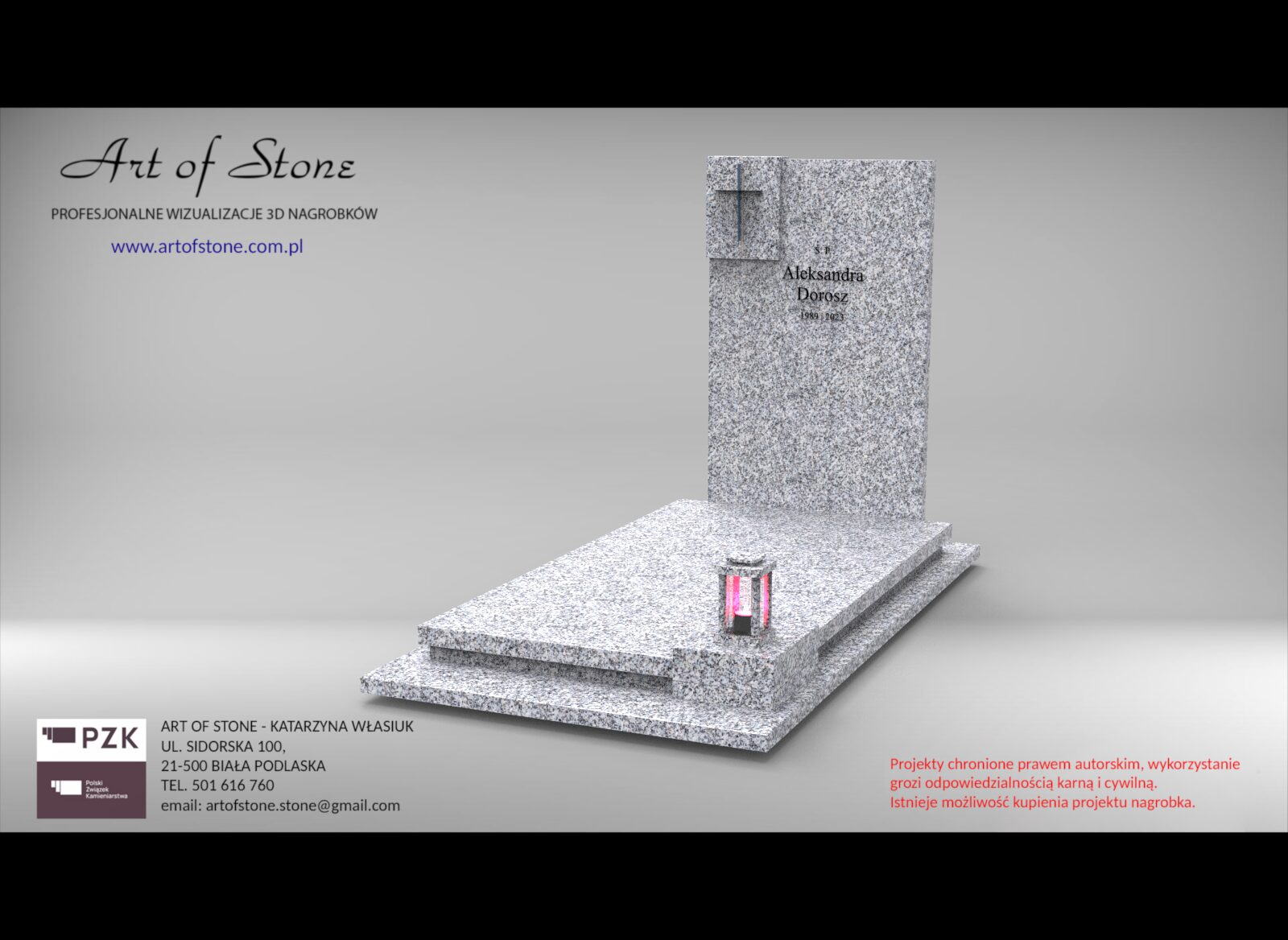 Nowoczesny nagrobek granitowy