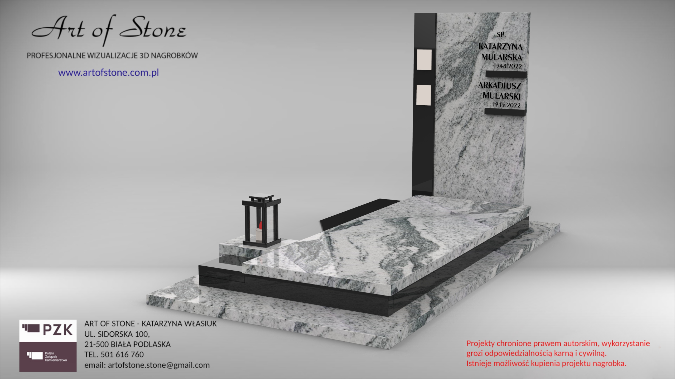 Nowoczensy nagrobek Viscount WHite