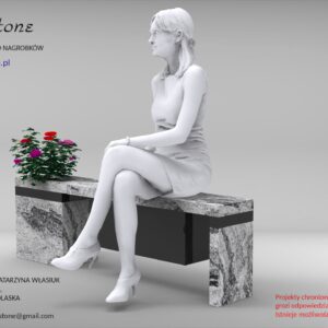 ławka cmentarna z granitu