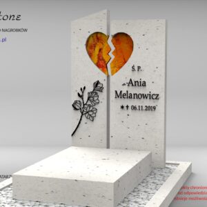 pęknięte serce na nagrobek