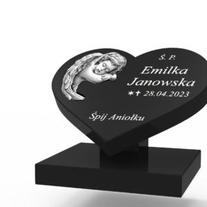 Serce granitowe na podstawce