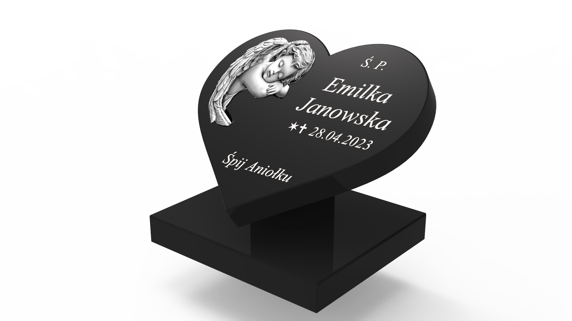 serce nagrobne uniesione