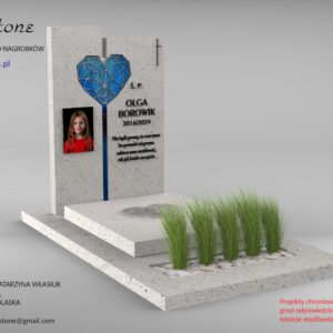 biały nowoczesny nagrobek dla dziecka