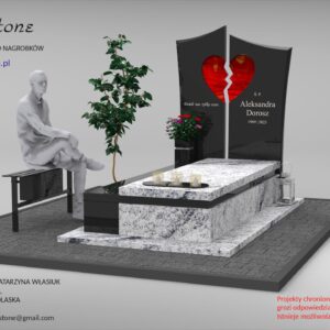 nagrobek z pękniętym sercem
