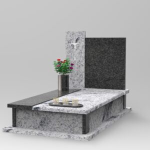nagrobek z ciemną płytą